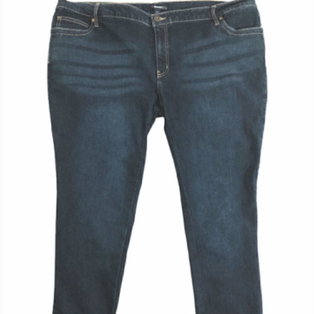 Denim 24/7 Skinny Jeans with Raw Hem Size 24W